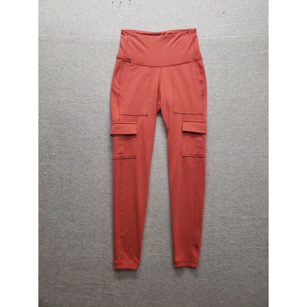 Old Navy Active Women Leggings XS Orange Pull On High‎ Waist Pockets Training